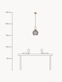 Hanglamp met glazen bollen Luton, Lampenkap: glas, Taupe, mat, Ø 25 x H 33 cm