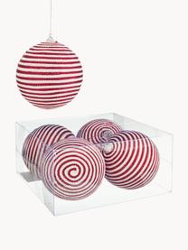 Boules de Noël Strenna, 4 pièces, Polymousse, Rouge, blanc cassé, Ø 10 cm