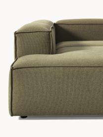 Modulares XL-Ecksofa Lennon, Bezug: 100 % Polyester Der strap, Gestell: Massives Kiefernhol, Sper, Füße: Kunststoff Dieses Produkt, Webstoff Olivgrün, B 329 x T 269 cm, Eckteil links