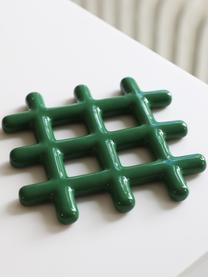 Dessous-de-plat Grid, Grès cérame, Vert foncé, haute brillance, larg. 19 x prof. 19 cm