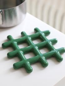 Dessous-de-plat Grid, Grès cérame, Vert foncé, haute brillance, larg. 19 x prof. 19 cm