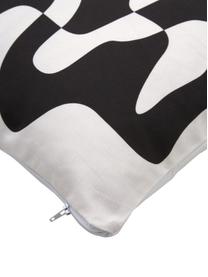 Poszewka na poduszkę z bawełny organicznej Amidala, 100% bawełna organiczna z certyfikatem GOTS, Biały, czarny, S 45 x D 45 cm