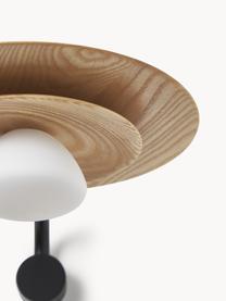 Applique orientable en bois de frêne Zadie, Noir, bois de frêne, Ø 9 x haut. 23 cm