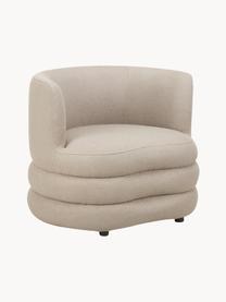 Fauteuil design en bouclette Solomon, Tissu bouclé gris clair, larg. 95 x prof. 80 cm