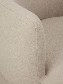 Fauteuil design tissu bouclé Solomon, Tissu bouclé gris clair, larg. 95 x prof. 80 cm