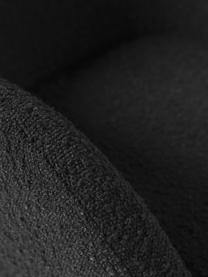 Bouclé bureaustoel Lucie, Bekleding: 80% polyester (bouclé), 2, Poten: metaal, gepoedercoat, Wieltjes: kunststof, Bouclé zwart, zwart, B 57 x H 57 cm