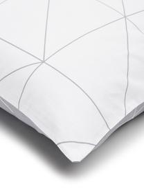 Funda de almohada de algodón Marla, Gris y blanco crema estampado, An 45 x L 110 cm