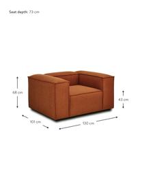 Sillón Lennon, Tapizado: 100% poliéster Alta resis, Estructura: madera contrachapada de p, Patas: plástico, Tejido terracota, An 130 x F 101 cm