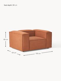 Fauteuil Lennon, Bekleding: 100% polyester Met 35.000, Frame: massief grenenhout, multi, Poten: kunststof Dit product is , Geweven stof terracotta, B 130 x H 101 cm