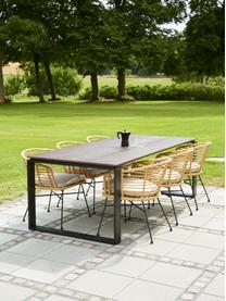 Tuin eettafel Brutus, Tafelblad: MDF, Poten: gecoat aluminium, Hout, donker, B 210 x D 100 cm