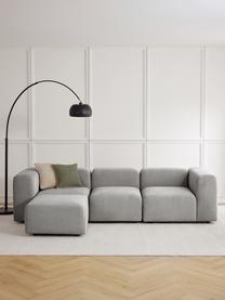 Modulares Sofa Lena (4-Sitzer) mit Hocker, Bezug: Webstoff (88% Polyester, , Gestell: Kiefernholz, Schichtholz,, Webstoff Hellgrau, B 284 x T 181 cm