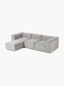 Modulares Sofa Lena (4-Sitzer) mit Hocker, Bezug: Webstoff (88% Polyester, , Gestell: Kiefernholz, Schichtholz,, Webstoff Hellgrau, B 284 x T 181 cm