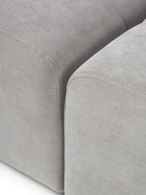Canapé modulable 4 places avec pouf Lena, Tissu gris clair, larg. 284 x prof. 181 cm