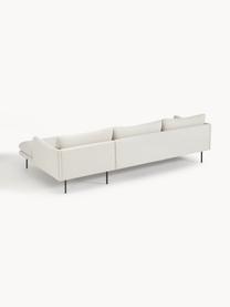 Ecksofa Moby, Bezug: Polyester Der hochwertige, Gestell: Massives Kiefernholz, Füße: Metall, pulverbeschichtet, Webstoff Off White, B 280 x T 160 cm, Eckteil rechts