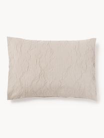 Taie d'oreiller en percale de coton Leonora, Beige clair, larg. 50 x long. 70 cm