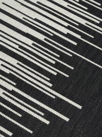 In- & outdoor vloerkleed Praiano met grafisch patroon, Bovenzijde: 70% gerecycled polypropyl, Zwart, lichtgrijs, B 80 x L 150 cm (maat XS)