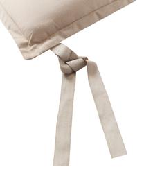 Effen bankkussen Panama, 2 stuks, Bekleding: 50% katoen, 45% polyester, Lichtbeige, B 48 x L 120 cm