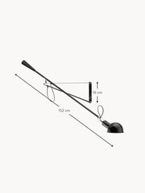 Wandlamp 265 Small met stekker, Gecoat metaal, Zwart, B 16 x D 152 cm