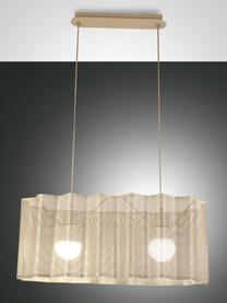 Ovale hanglamp Glicine in goudkleur, Lampenkap: gecoat metaal, Baldakijn: gecoat metaal, Goudkleurig, 70 x 28 cm