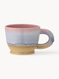 Tazas artesanales con esmalte reactivo Safie, 4 uds., Gres, Tonos rosas y lilas, ocre, Ø 10 x Al 8 cm, 300 ml