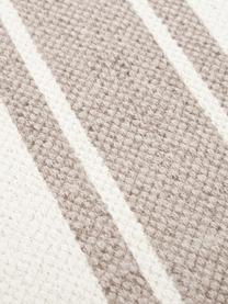 Tappeto in cotone a righe tessuto a mano con nappe Vigga, 100% cotone, Taupe, beige, Larg. 160 x Lung. 230 cm, (taglia M)