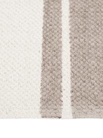 Gestreifter Baumwollteppich Vigga mit Quasten, handgewebt, 100% Baumwolle, Taupe, Beige, B 160 x L 230 cm (Größe M)