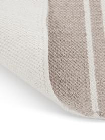 Tappeto in cotone a righe tessuto a mano con nappe Vigga, 100% cotone, Taupe, beige, Larg. 160 x Lung. 230 cm, (taglia M)