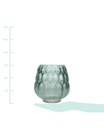 Kleine glazen vaas Berry in petrolkleur, Glas, Petrolkleurig, Ø 14 x H 15 cm