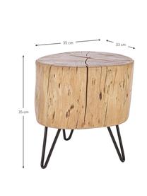 Mesa auxiliar Arthur, Tablero: madera de acacia, Patas: metal, Tablero: madera de acacia, lacado Patas: negro, An 35 x Al 35 cm