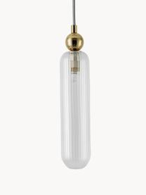 Dimmbare Pendelleuchte Cluster, Lampenschirm: Glas, Transparent, Goldfarben, B 50 x H 204 cm