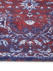Tappeto vintage in nylon e cotone Elegant, Retro: 100% cotone, Rosso, blu, Larg. 120 x Lung. 180 cm (taglia S)