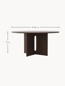 Mesa de comedor en roble oscuro Androgyne, tamaños diferentes, Tablero de fibras de densidad media (MDF) con chapado de roble, Madera oscura, Ø 120 cm