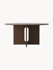 Mesa de comedor en roble oscuro Androgyne, tamaños diferentes, Tablero de fibras de densidad media (MDF) con chapado de roble, Madera oscura, Ø 120 cm