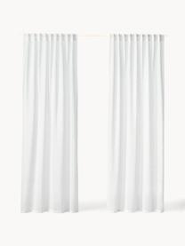 Semi-transparant gordijn Ibiza met tunnelzoom, 2 stuks, 100% polyester, Wit, B 140 x L 260 cm
