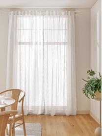 Cortinas semitransparente con dobladillo Gardine Ibiza, 2 uds., 100% poliéster, Blanco, An 135 x L 260 cm