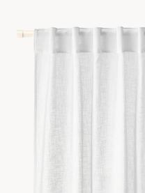 Rideaux semi-transparents avec pattes cachées Ibiza, 2 pièces, 100 % polyester, Blanc, larg. 135 x long. 260 cm