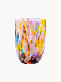 Ręcznie wykonana szklanka Splash, 6 szt., Szkło, Wielobarwny, Ø 7 x W 10 cm, 250 ml