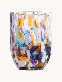 Handgemaakte waterglazen Splash, 6 stuks, Glas, Meerkleurig, Ø 7 x H 10 cm, 250 ml