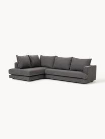 Ecksofa Tribeca, Bezug: 100 % Polyester Der hochw, Gestell: Massives Kiefernholz, Webstoff Anthrazit, B 274 x T 192 cm, Eckteil links