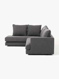 Sofa narożna Tribeca, Tapicerka: 100% poliester Dzięki tka, Stelaż: lite drewno sosnowe, Nogi: lite drewno sosnowe lakie, Antracytowa tkanina, S 274 x G 192 cm, lewostronna