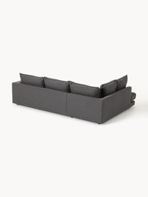 Sofa narożna Tribeca, Tapicerka: 100% poliester Dzięki tka, Stelaż: lite drewno sosnowe, Nogi: lite drewno sosnowe lakie, Antracytowa tkanina, S 274 x G 192 cm, lewostronna