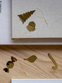Baumanhänger Acorn, 4 Stück, Edelstahl, vermessingt, Goldfarben, B 5 x H 6 cm