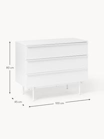 Commode en bois Elona, Blanc, larg. 100 x haut. 80 cm