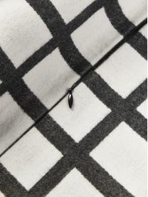 Housse de coussin 60x60 en coton Contemporary, Coton, Blanc cassé, anthracite, larg. 60 x long. 60 cm
