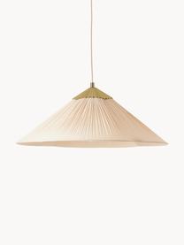 Hanglamp Leora, Lampenkap: 55% katoen, 45% linnen, m, Crèmewit, goudkleurig, Ø 52 x H 26 cm