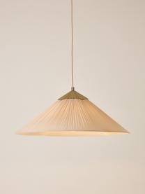 Hanglamp Leora, Lampenkap: 55% katoen, 45% linnen, m, Crèmewit, goudkleurig, Ø 52 x H 26 cm