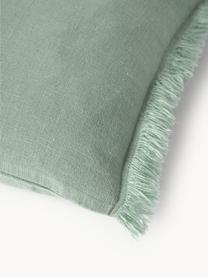 Housse de coussin pur lin avec franges Luana, 100 % pur lin

Le lin est naturellement doté d'un toucher plutôt rugueux et d'un aspect froissé
Sa résistance élevée au accrocs lui confère robustesse et longévité, Vert sauge, larg. 40 x long. 40 cm