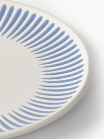 Snídaňové talíře s proužky Zabelle, 4 ks, Kamenina, Krémově bílá, modrá, Ø 23 cm, V 3 cm