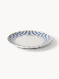 Platos postre Zabelle, 4 uds., Gres, Blanco crema, azul, Ø 23 x Al 3 cm