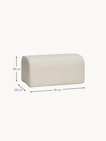 Beklede poef Mellow, Bekleding: 100% polyester Met 40.000, Geweven stof lichtbeige, B 81 x H 40 cm